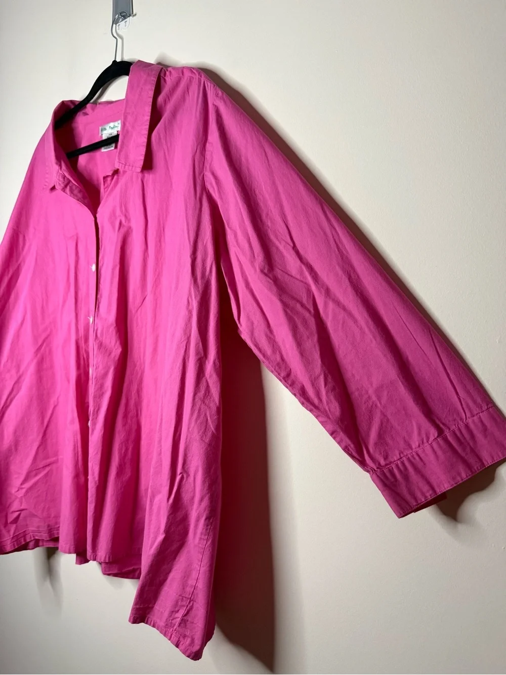 ULLA POPKEN Oversized Barbiecore Pink Preppy Buttondown Shirt